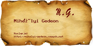 Mihályi Gedeon névjegykártya